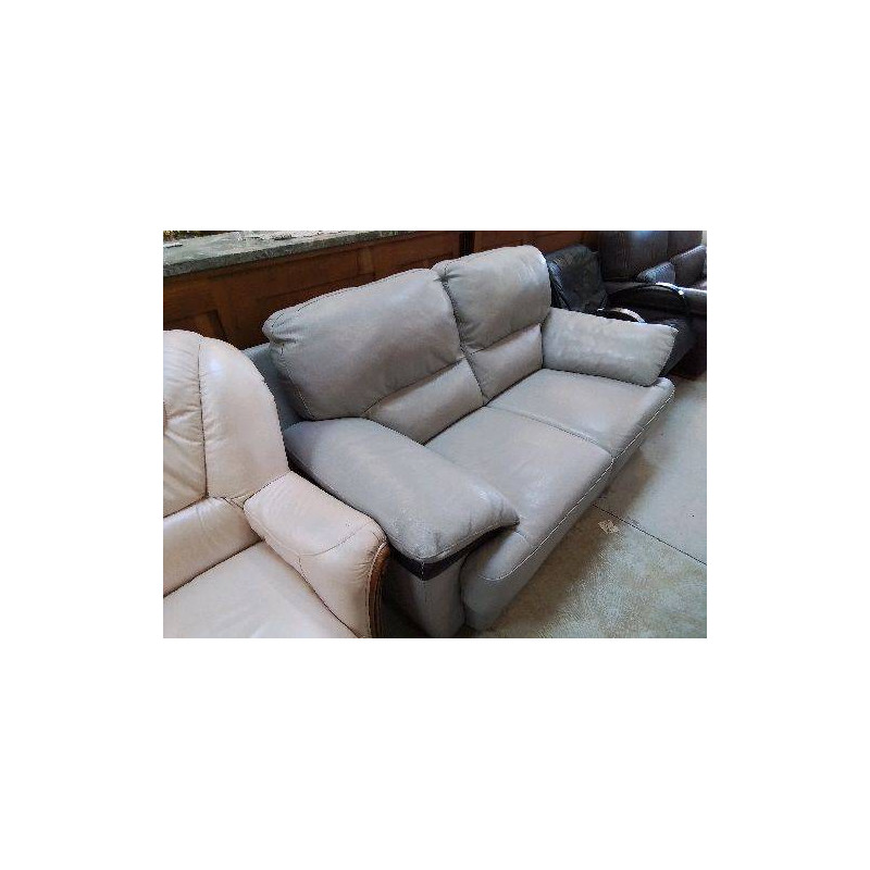 CANAPE 2/3 PLACES CUIR GRIS