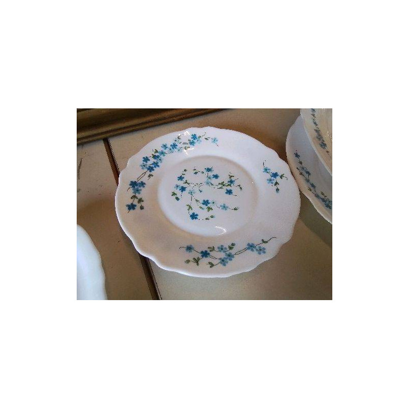 LOT DE 4 ASSIETTES MOTIF MYOSOTIS 