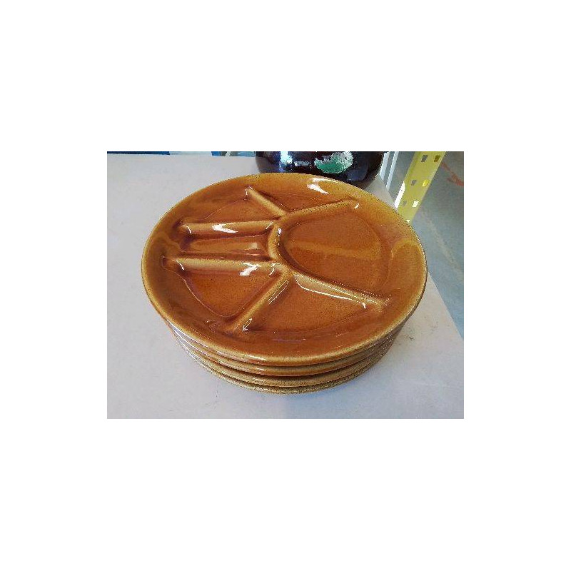 LOT DE 4 ASSIETTES À FONDUE 