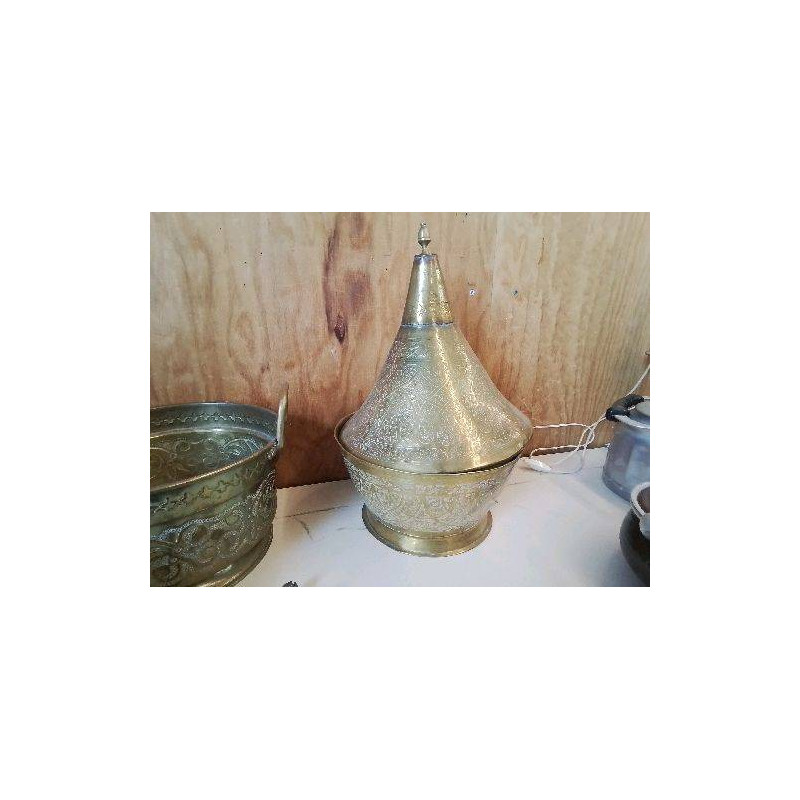GRAND PLAT A TAJINE MAROCAIN EN LAITON