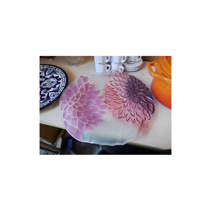 PLAT DECORATIF MOTIF FLORAL 