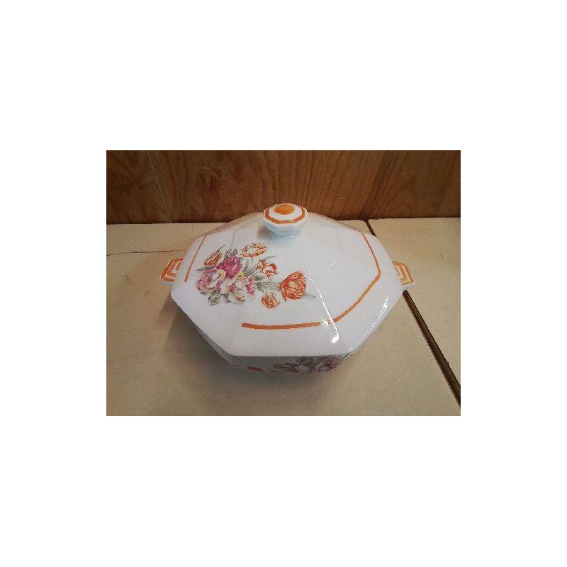 SOUPIÈRE ORANGE MOTIF FLORAL 