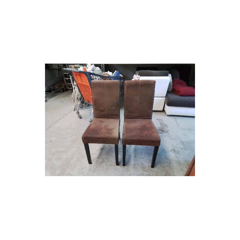 CHAISE TISSUS COULEUR CHOCOLAT 