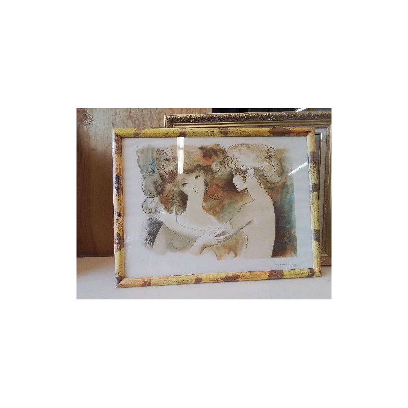 LITHOGRAPHIE ’ DEUX AMIES ’ DE ROUSSEAU GROLEE’