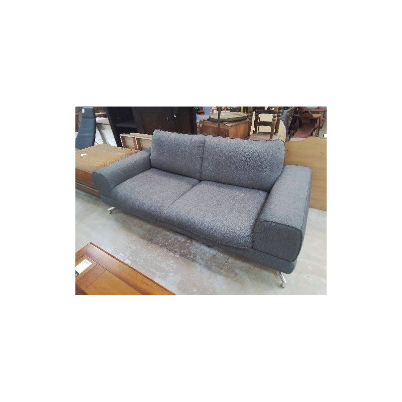 CANAPÉ DEUX PLACES TISSUS GRIS 