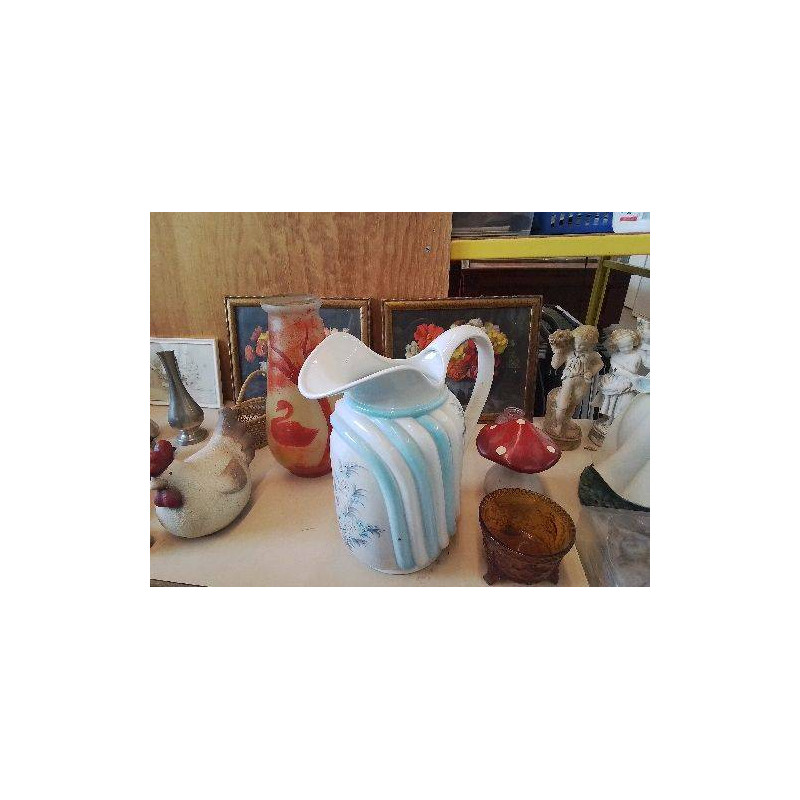 BROC BLEU MOTIF FLORAL 