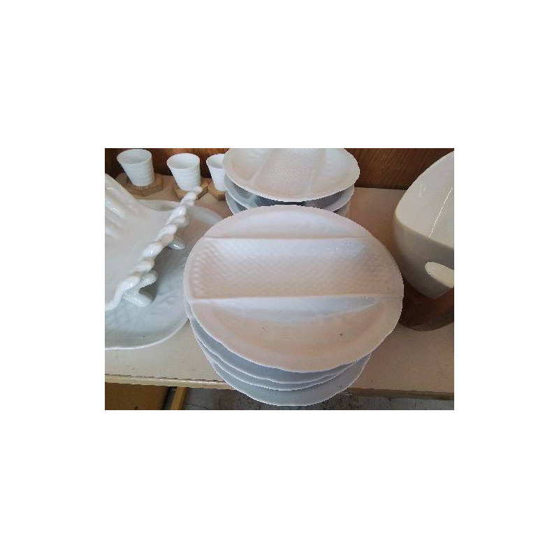 ASSIETTE À ASPERGE BLANCHE EN PORCELAINE 