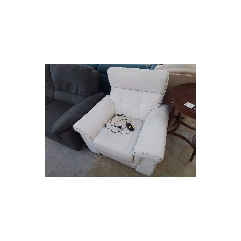 FAUTEUIL CUIR  BLANC RELAX ELECTRIQUE 