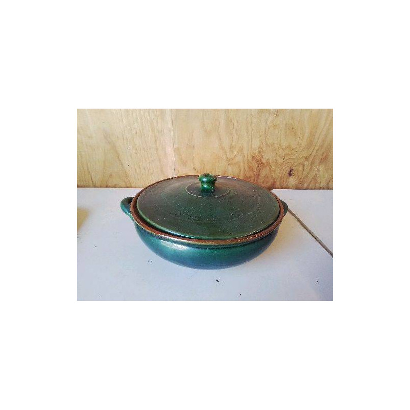COCOTTE VERTE EN TERRE CUITE 