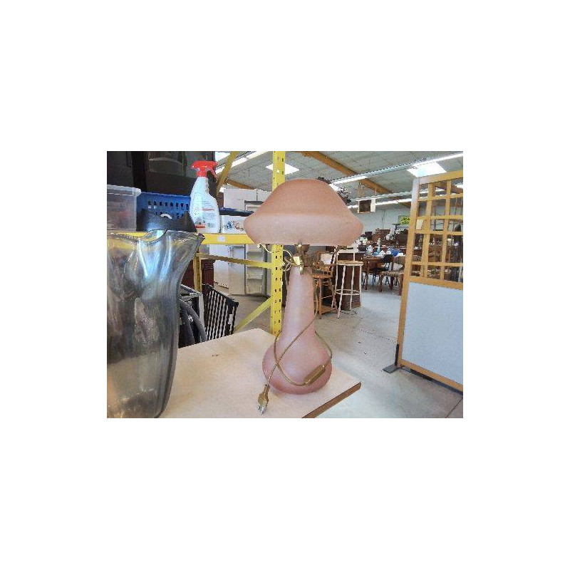 LAMPE PÂTE DE VERRE CHAMPIGNON ROSE 