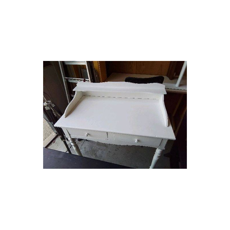 COIFFEUSE BLANCHE DEUX TIROIRS 