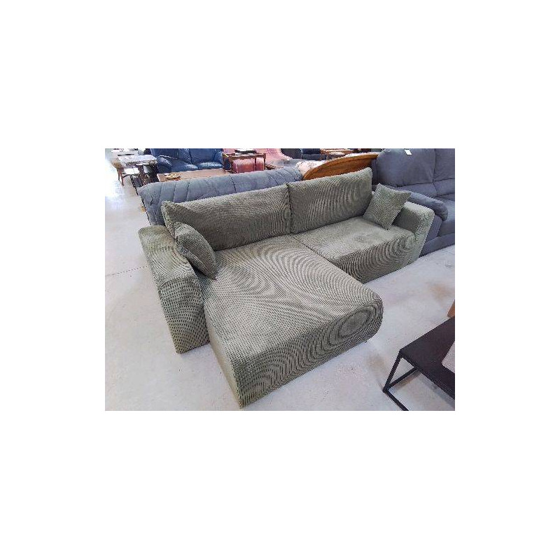 CANAPÉ D’ANGLE VERT KAKI VELOUR CÔTELÉ REF SAJKHAEHHGHL-5280-G-US1-HJ