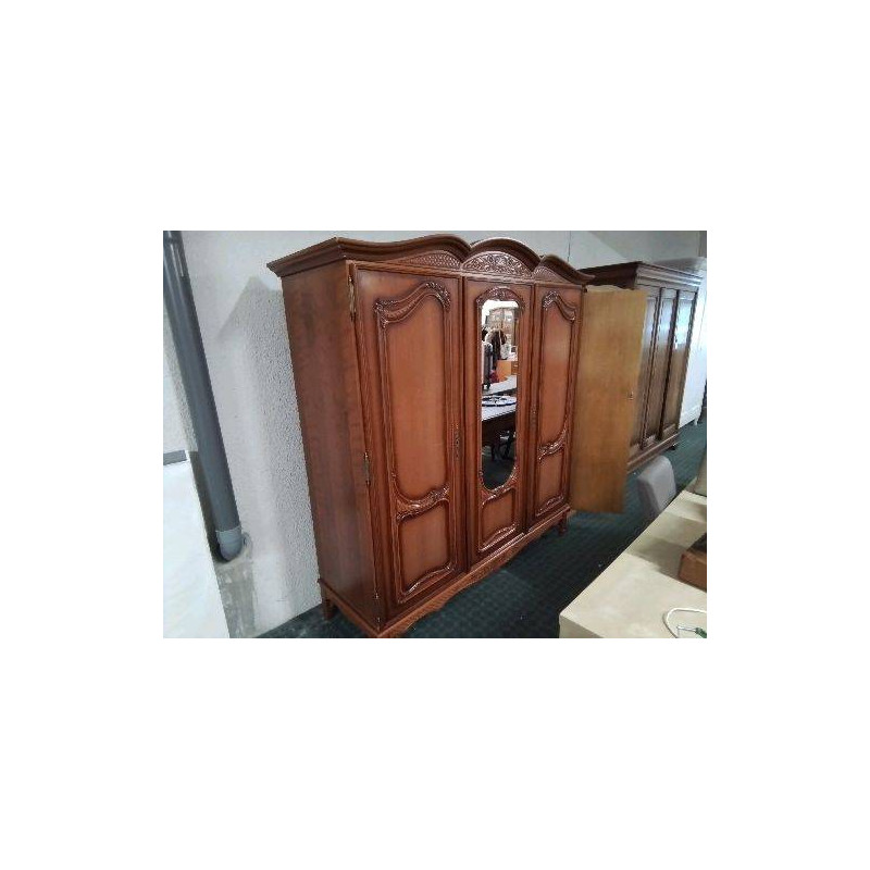 ARMOIRE PENDERIE 3 PORTES DE STYLE REGENCE EN MERISIER