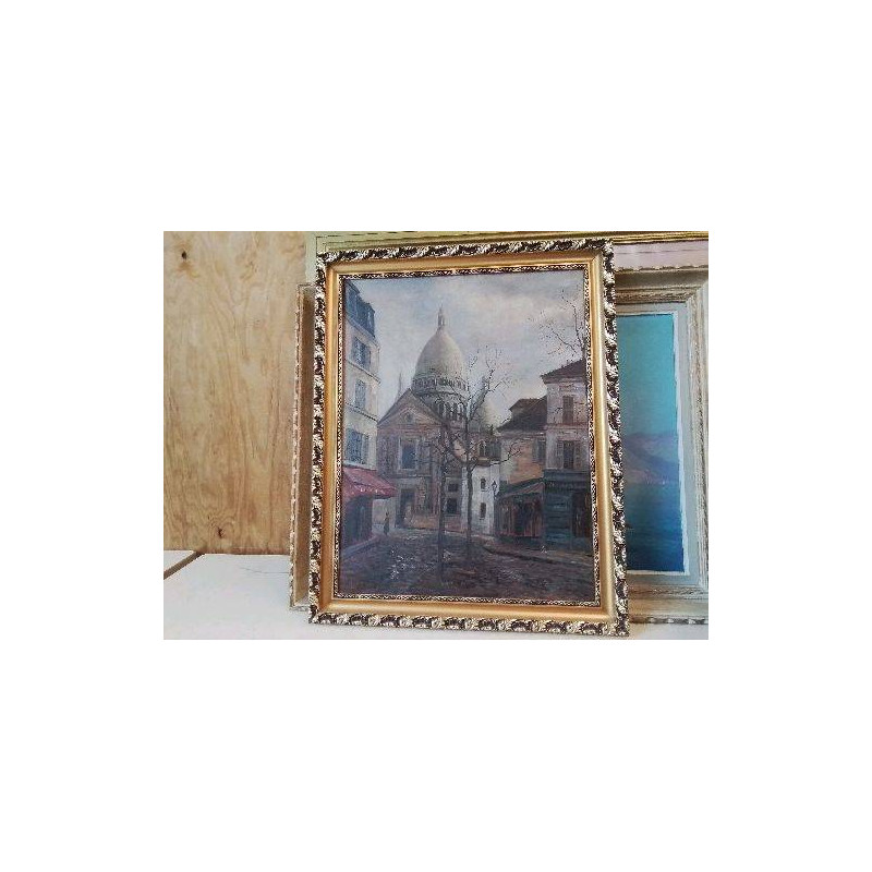 PEINTURE DU QUARTIER DE MONTMARTRE EN HIVERS