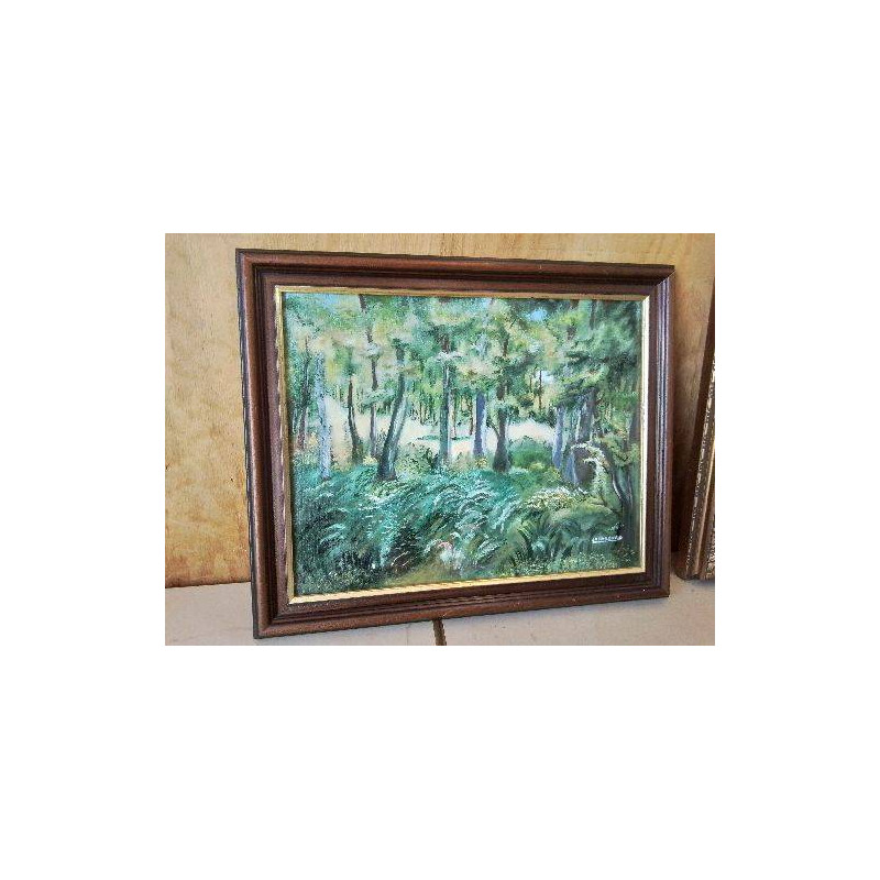PEINTURE SUR TOILE D’UN SOUS BOIS