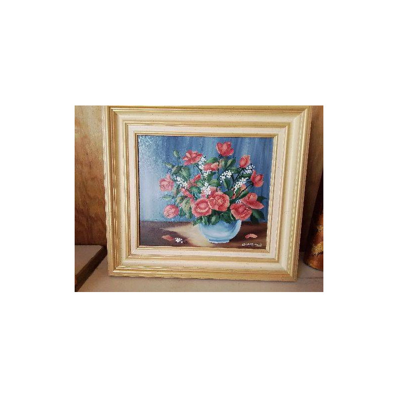 PEINTURE SUR BOIS ’LE BOUQUET DE ROSE’