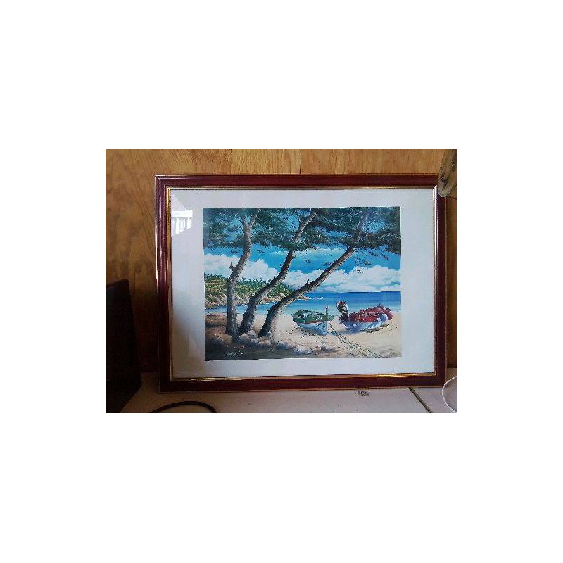 AFFICHE ENCADRÉ D’UN BORD DE MER