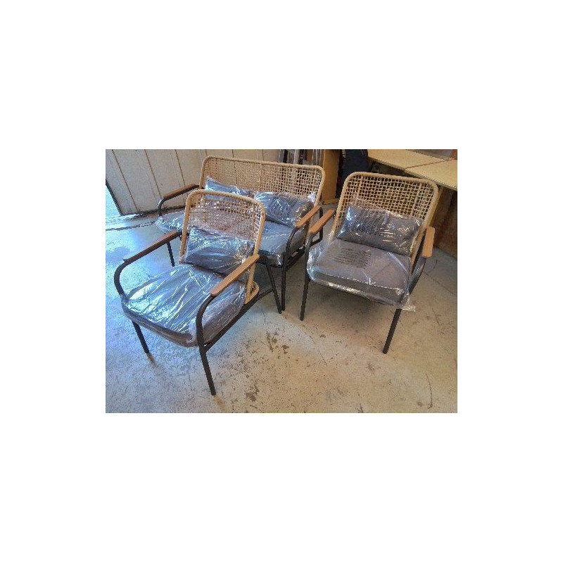 FAUTEUIL DE JARDIN ROTIN SYNTHÉTIQUE REF OVIBJ561268-HJ