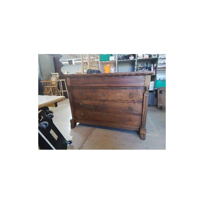 COMMODE EN NOYER EMPIRE RETOUR D’ÉGYPTE 