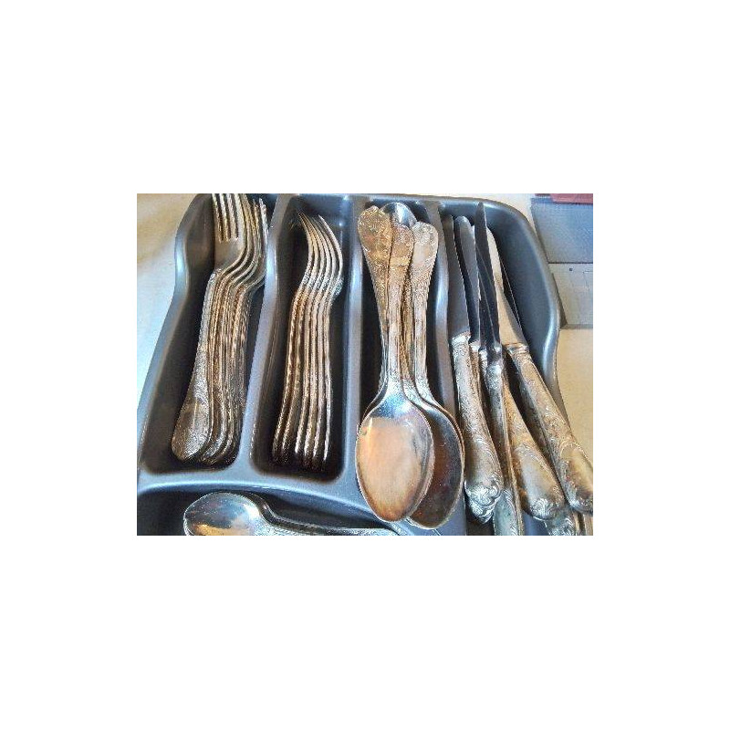 LOT DE 6 CUILLÈRE METAL ARGENTÉ 