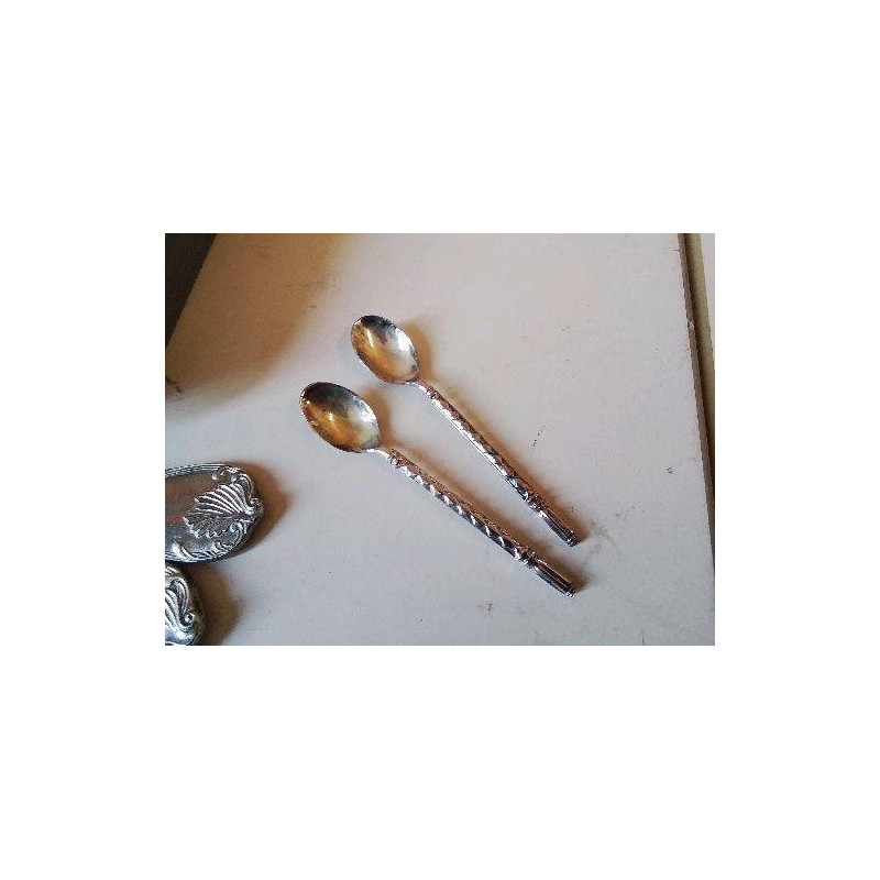 DUO PETITE CUILLÈRES METAL ARGENTÉ 