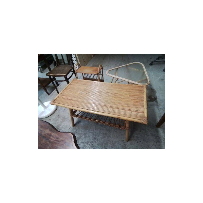 TABLE BASSE ROTIN 