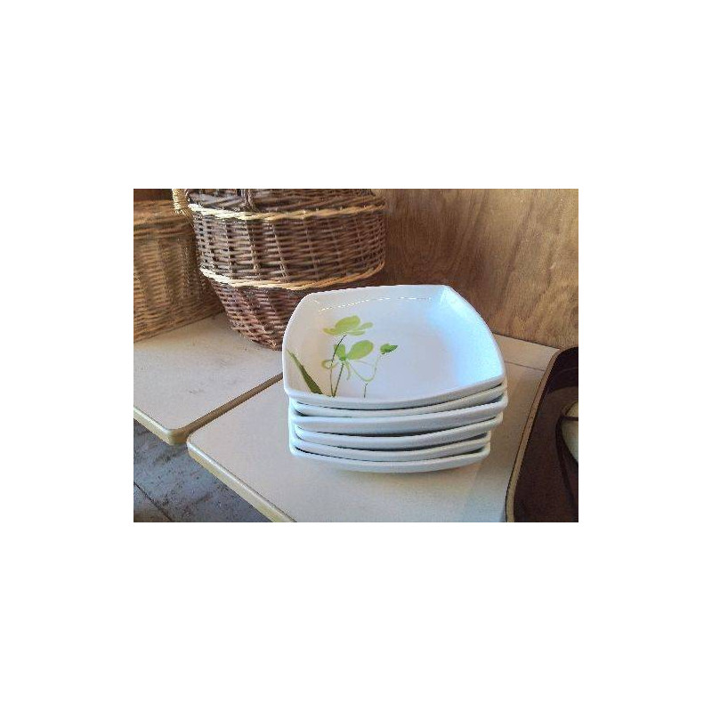 ASSIETTE CARRÉ MOTIF FLORAL 