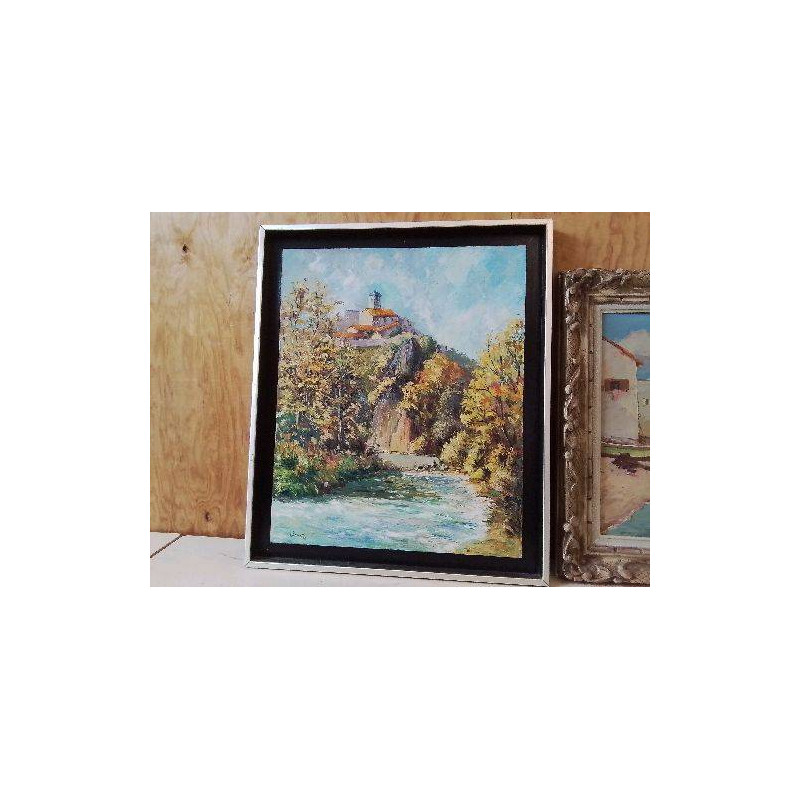 PEINTURE SUR BOIS ’ LES MONTAGNES AUVERGNATES’
