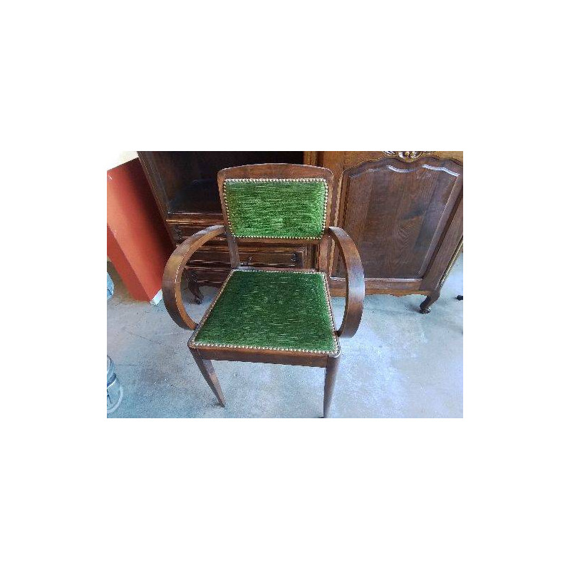 FAUTEUIL BRIDGE VELOURS VERT