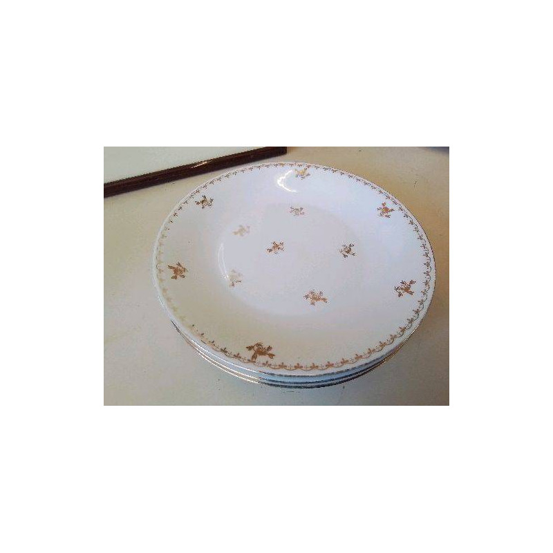 LOT DE 4 ASSIETTE PLATES EN PORCELAINE 