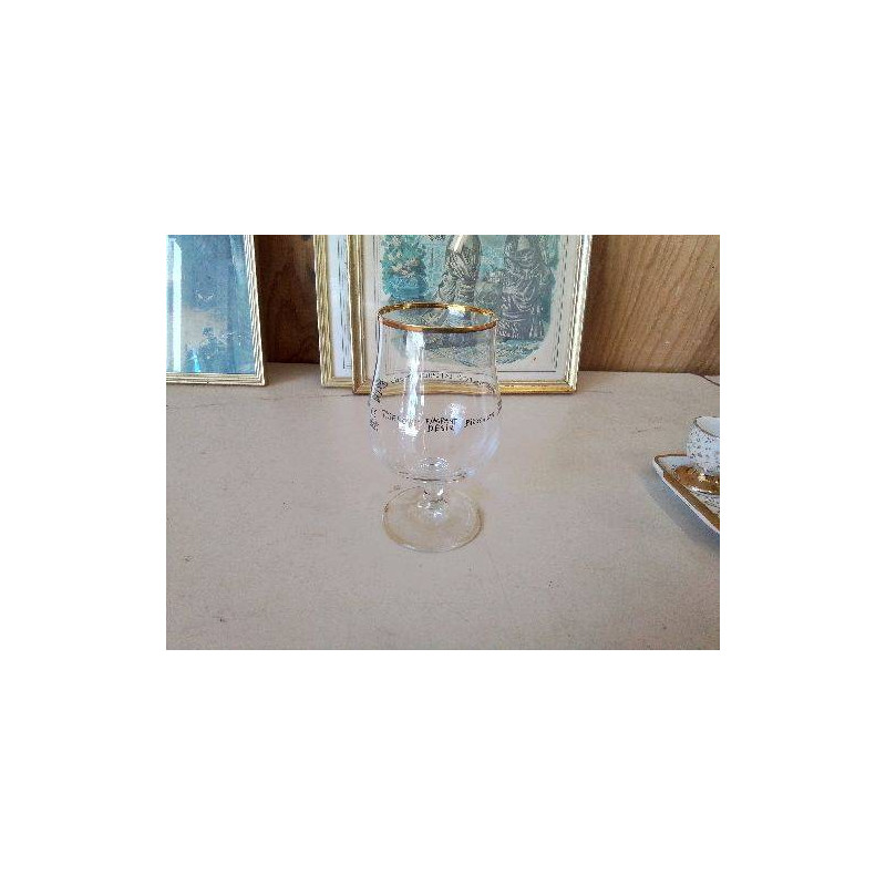VERRE A BIERE BORDURE DORÉ 