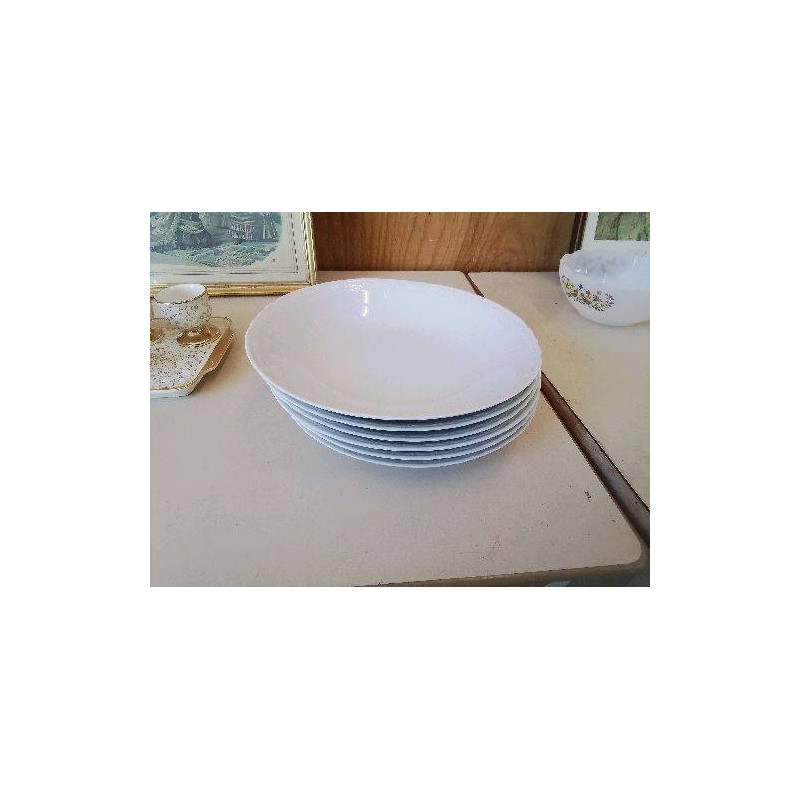 LOT DE 6 ASSIETTES BLANCHE CREUSE 