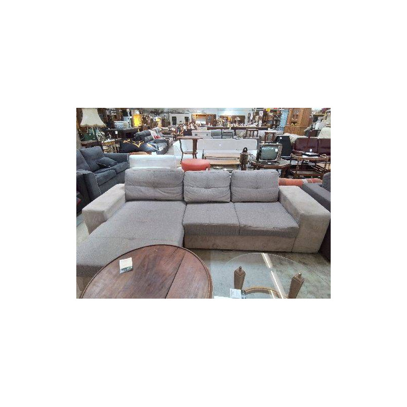 CANAPÉ D’ANGLE CONVERTBLE AVEC COFFRET TISSUS GRIS