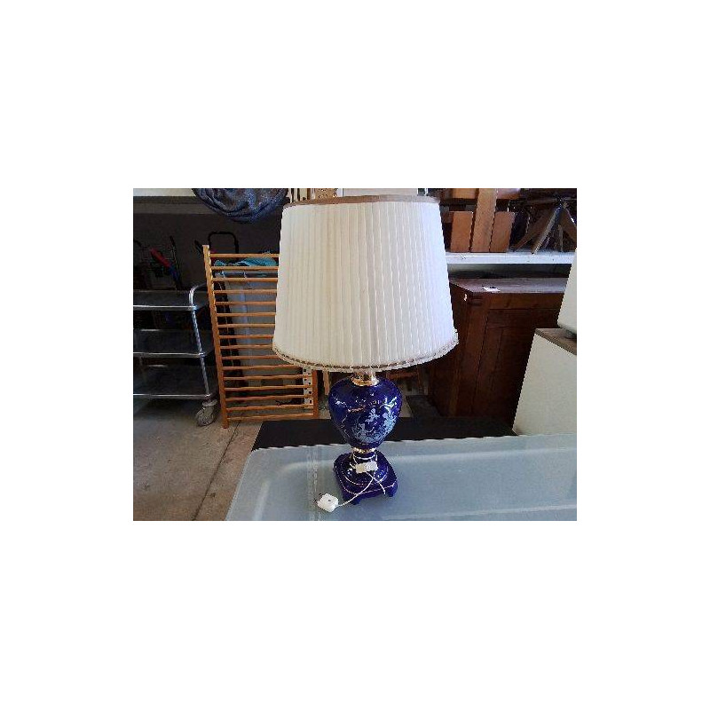 LAMPE BLEU PORCELAINE 