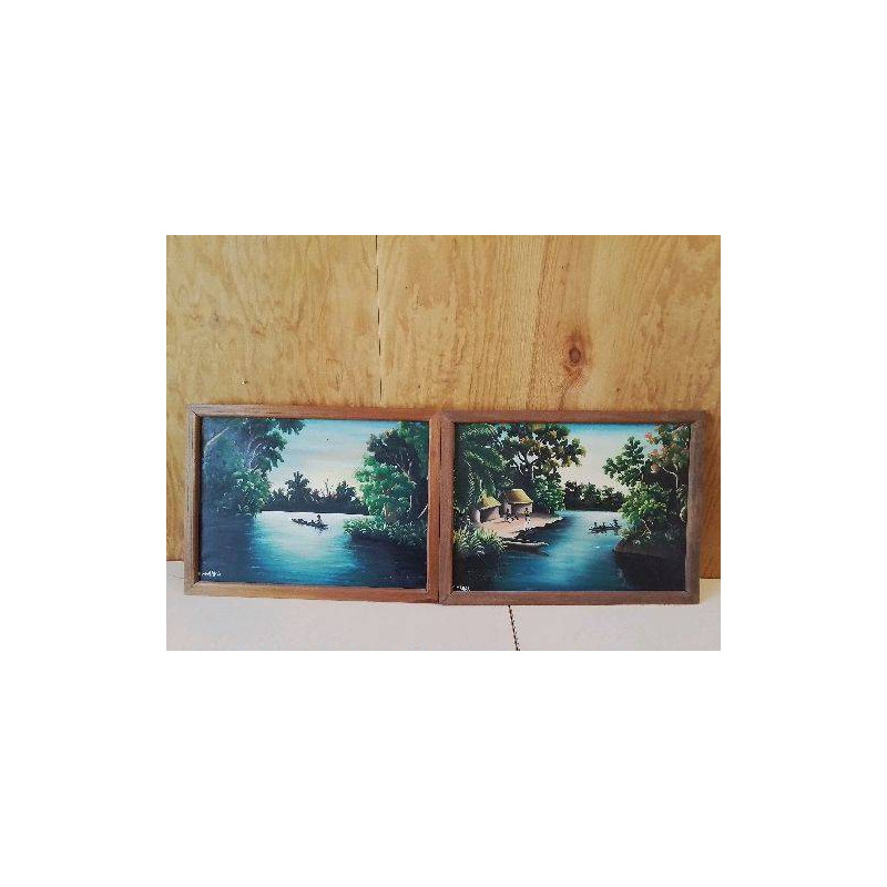 PEINTURE PAYSAGE TROPICAL 