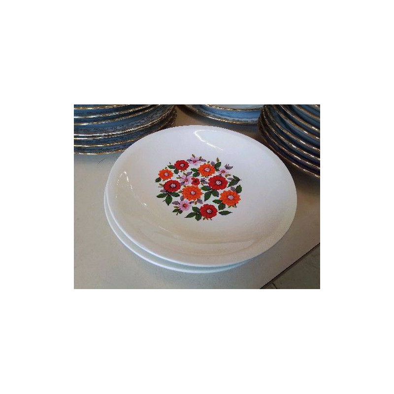 LOT DE 3 ASSIETTES PORCALAINE DE GIEN