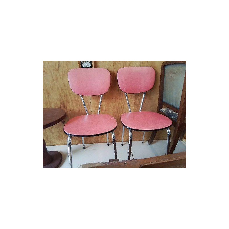 CHAISE FORMICA ROUGE