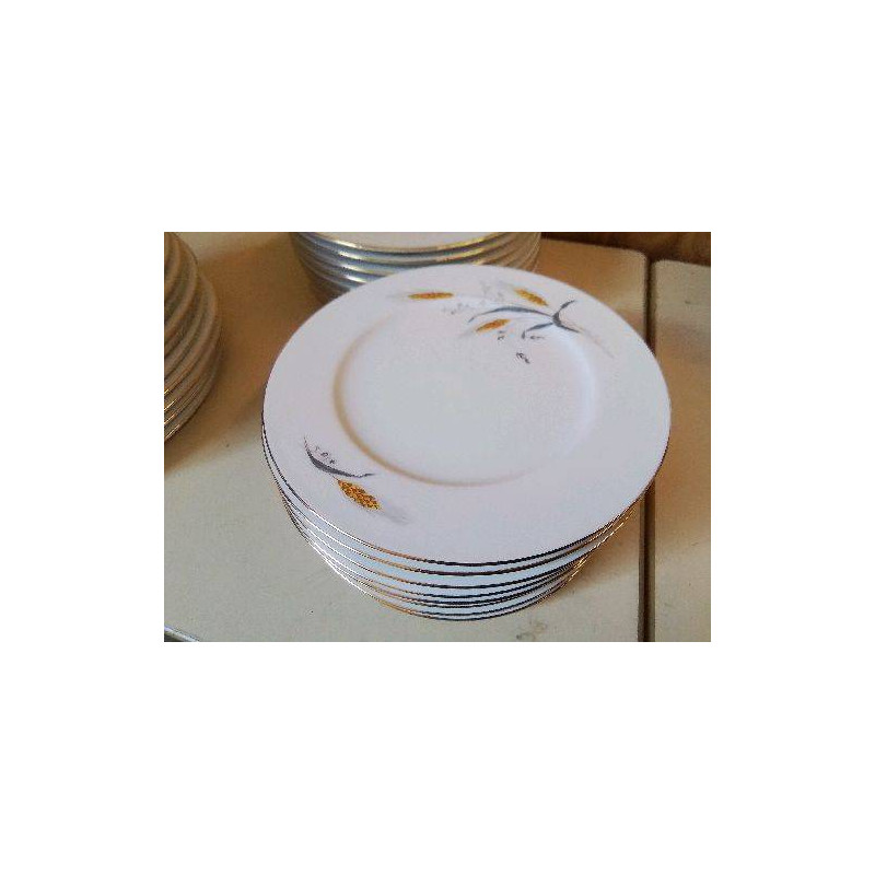 LOT DE 12 ASSIETTES A DESSERT  EN PORCELAINE 