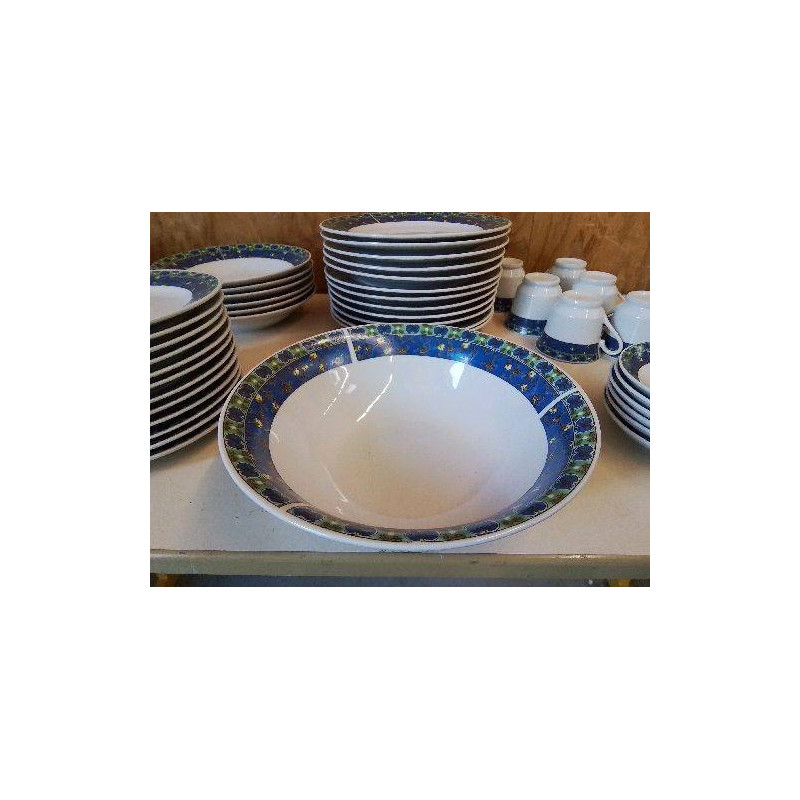 SOUPIÈRE MOTIF FLEURS BLEU 