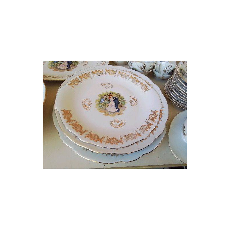 PLAT MOTIF RENOIR BORDURES DORÉ 