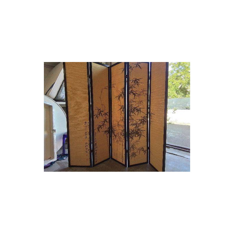 PARAVENT 5 PANS STYLE ASIATIQUE 