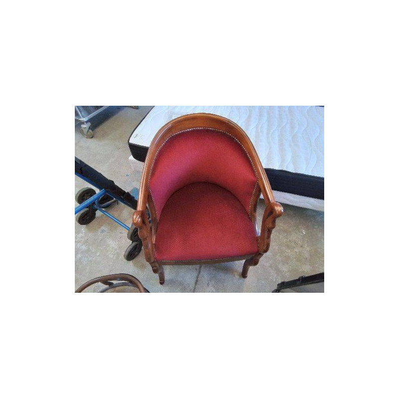 FAUTEUIL ROUGE STYLE LOUIS XV TÊTE DE DE CANARD 