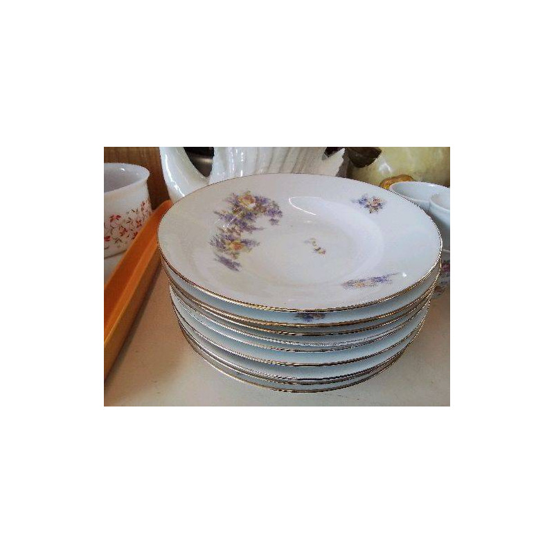 LOT DE 9 ASSIETTES EN PORCELAINE 