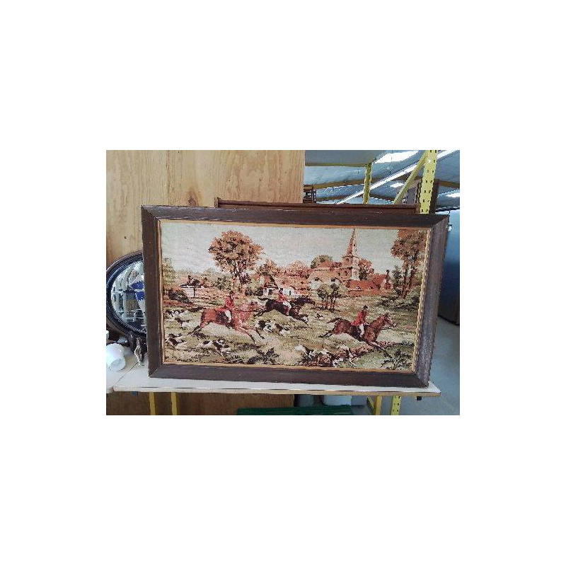 TABLEAU TAPISSERIE SCENE CHASSE 