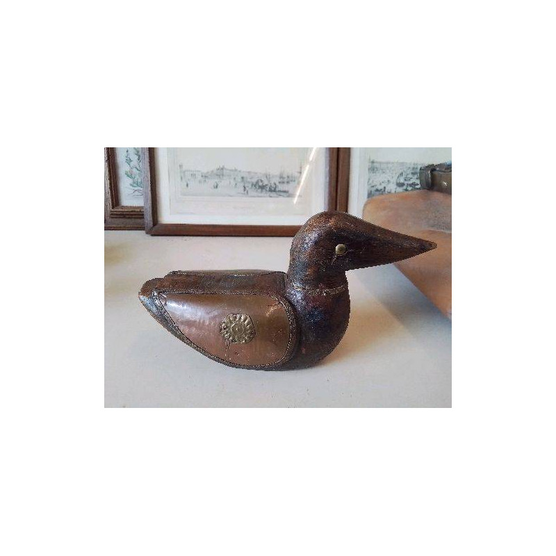 CANARD EN BOIS DECORÉ 
