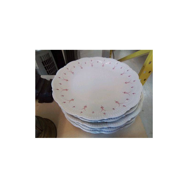 LOT DE 7 ASSIETTES BLANCHE PETIT MOTIF 