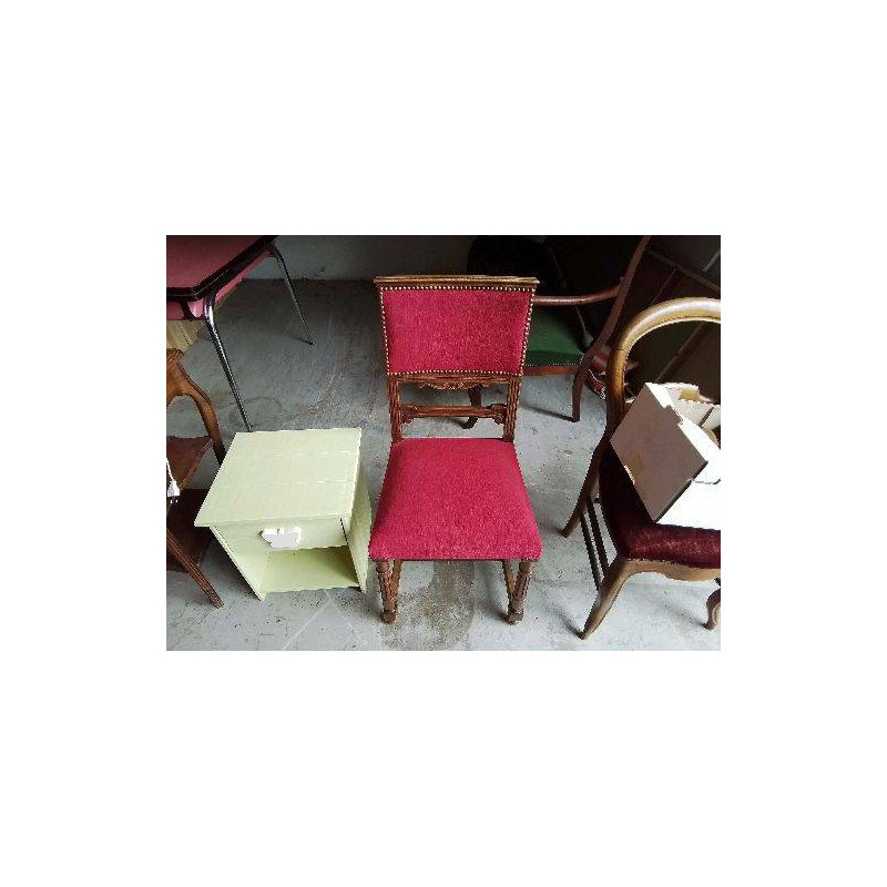 CHAISE TAPISSÉE ROUGE ART DECO 
