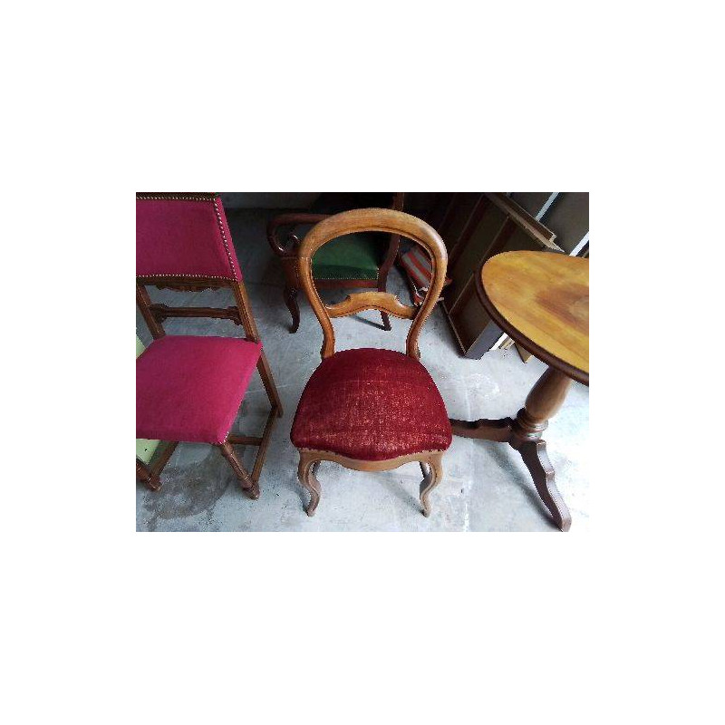 CHAISE STYLE LOUIS PHILIPPE ROUGE 