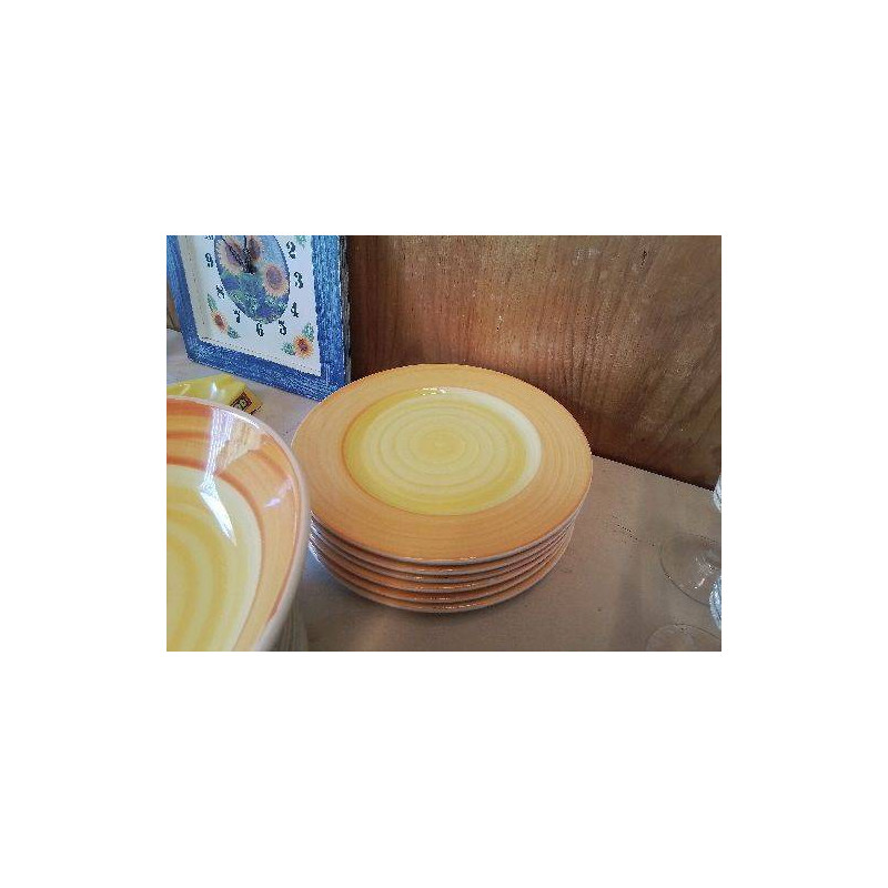 LOT DE 5 ASSIETTES PLATES ORANGE 