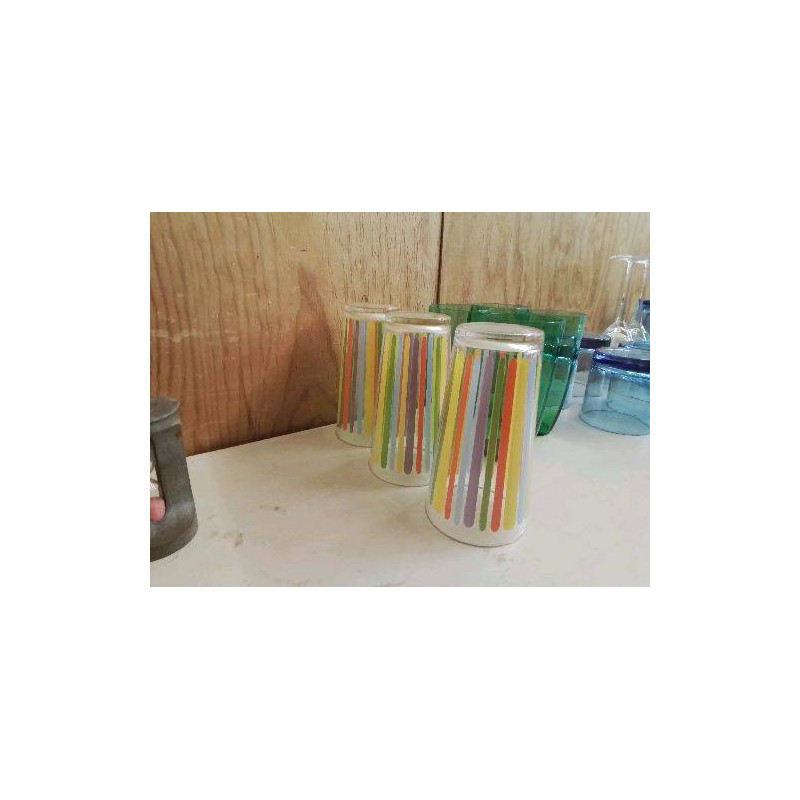 LOT DE 3 VERRES À JUS COLORÉ 